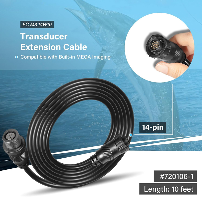 Fish Finder - Cabo de Extensão para Transdutor 10