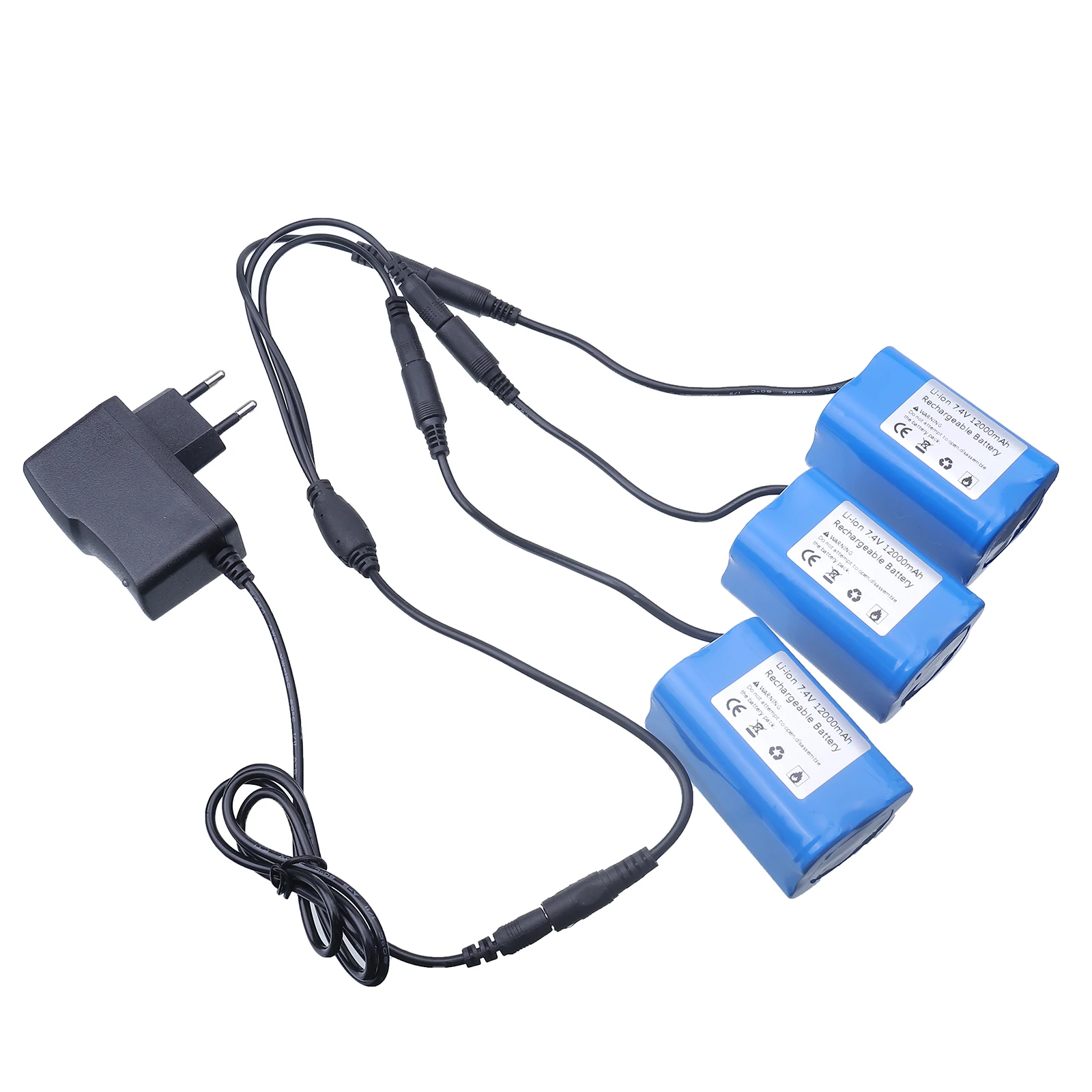Fish Finder Charger - Bateria de 7.4V 12000mAh com Carregador