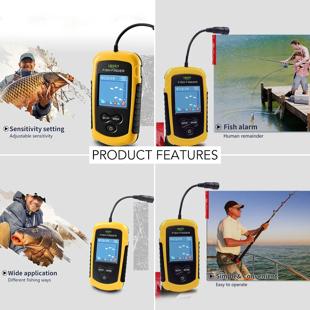 Lucky lcd tela colorida portát - Fishing Gps avaliação e preço
