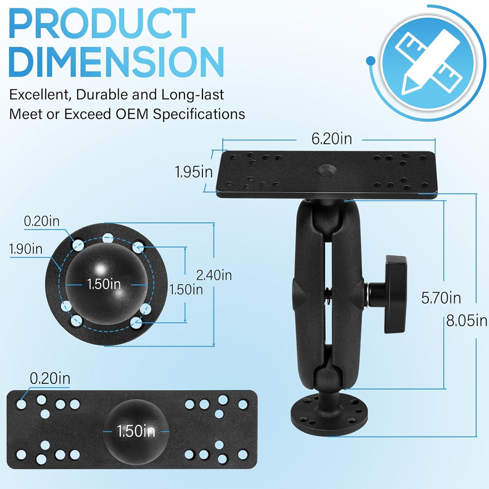 Suporte de Alumínio para Sonda - Fish Finder Mount avaliação e preço
